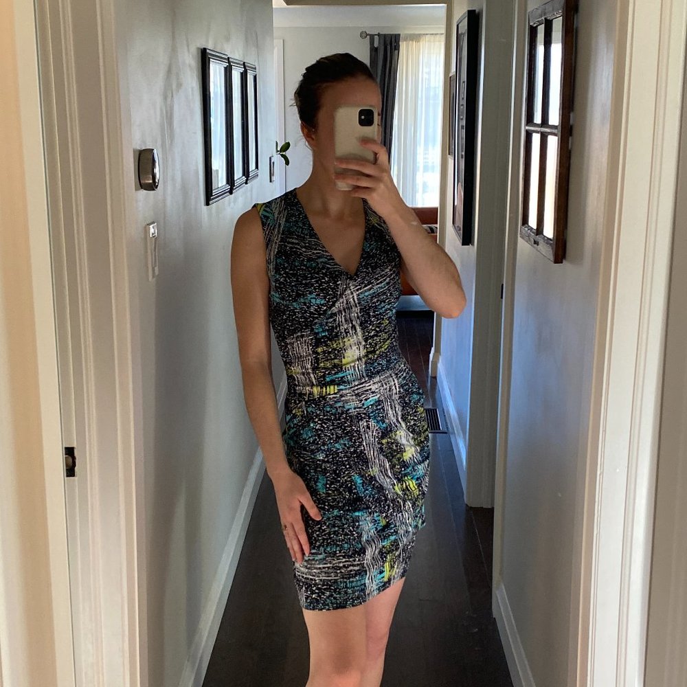 BCBG Max Azria Faux Wrap Tank Dress